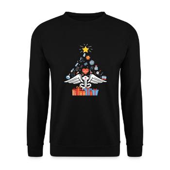 Weihnachten Santa Claus Merry Christmas - Unisex Sweatshirt - black - Front - Alina (178cm) & Michal (187cm)