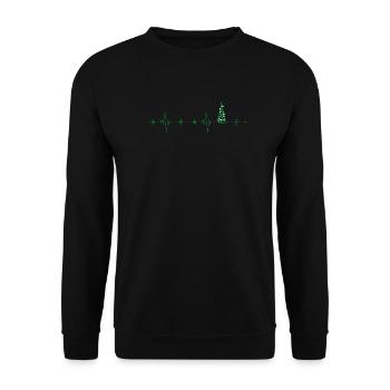 Arbre de Noël Pulsation Oeuvre - Sweat-shirt Unisexe - noir - Devant - Alina (178cm) & Michal (187cm)