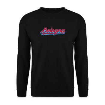 Bologna Neon Script Logo - Unisex Sweatshirt - black - Front - Alina (178cm) & Michal (187cm)
