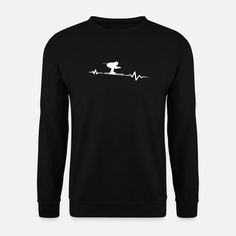 Herzschlag Alpin Skifahrer Passion  Kardiogramm  - Unisex Pullover - Schwarz