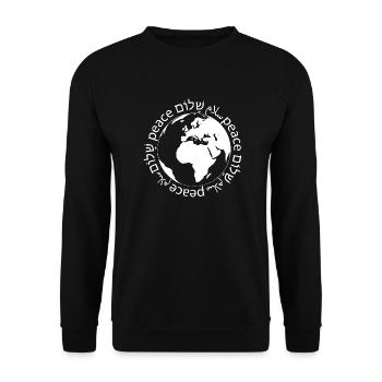 Shalom Paix Salaam Frieden - Sweat-shirt Unisexe - noir - Devant - Alina (178cm) & Michal (187cm)