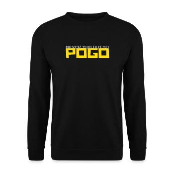 never too old to pogo - Unisex Sweatshirt - black - Front - Alina (178cm) & Michal (187cm)
