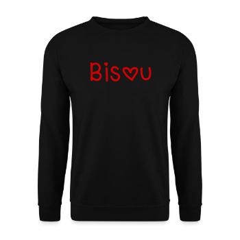 LIEBE. WEIHNACHTEN. VALENTINSTAG. PAAR. GERADE VERHEIRATET. - Unisex Pullover - Schwarz - Vorne - Alina (178cm) & Michal (187cm)