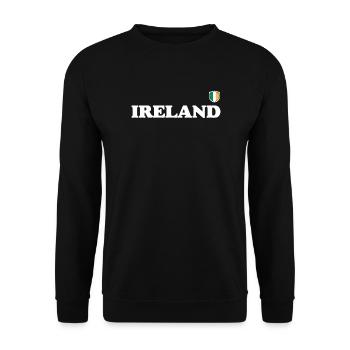 Bold Ireland Wordmark with Shield Crest - Unisex Sweatshirt - black - Front - Alina (178cm) & Michal (187cm)