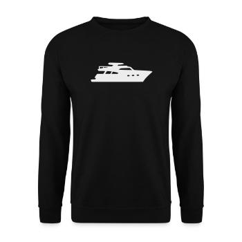Yacht Silhouette Motorboat - Unisex Sweatshirt - black - Front - Alina (178cm) & Michal (187cm)