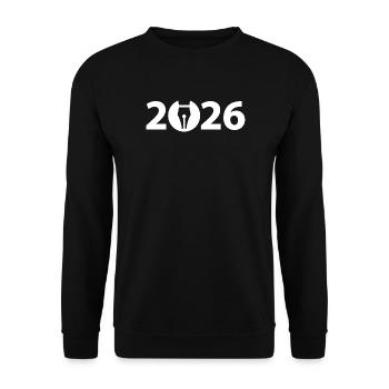 Écrivain 2026, Poète 2026, Stylo-plume 2026 - Sweat-shirt Unisexe - noir - Devant - Alina (178cm) & Michal (187cm)