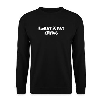 Schweiß ist Fett Weinen - Unisex Pullover - Schwarz - Vorne - Alina (178cm) & Michal (187cm)