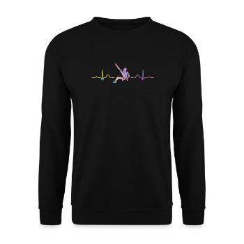 Boulderer heartbeat Bouldering Bouldering - Unisex Sweatshirt - black - Front - Alina (178cm) & Michal (187cm)