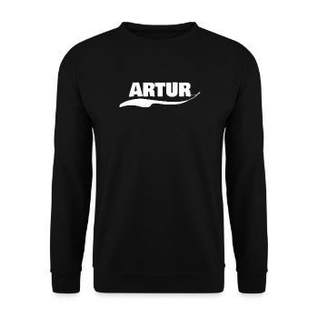 Geschenk Artur - Unisex Pullover - Schwarz - Vorne - Alina (178cm) & Michal (187cm)