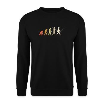 Angel-Evolution Lustiges Fischer-Geschenk - Unisex Pullover - Schwarz - Vorne - Alina (178cm) & Michal (187cm)