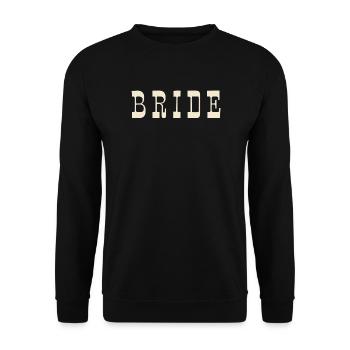 Bride – Warm Ivory - Unisex Pullover - Schwarz - Vorne - Alina (178cm) & Michal (187cm)
