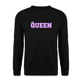 Königin in Lila Kronen-Style - Unisex Pullover - Schwarz - Vorne - Alina (178cm) & Michal (187cm)