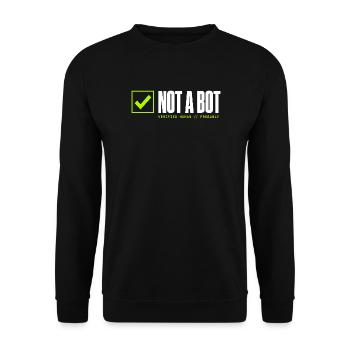 Kein Bot - Unisex Pullover - Schwarz - Vorne - Alina (178cm) & Michal (187cm)