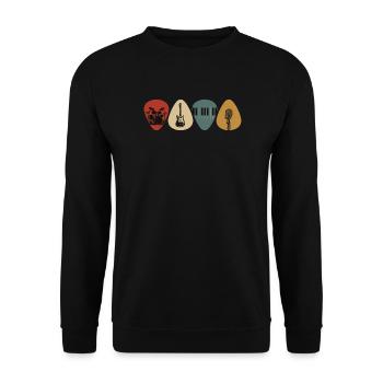 Musik liegt in der Luft - Band - Unisex Pullover - Schwarz - Vorne - Alina (178cm) & Michal (187cm)