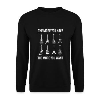 Gitarre Musik Gitarrist Papa Guitar Opa - Unisex Pullover - Schwarz - Vorne - Alina (178cm) & Michal (187cm)