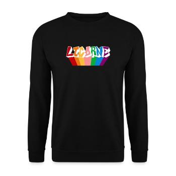 licorne couleurs arc en ciel espace - Sweat-shirt Unisexe - noir - Devant - Alina (178cm) & Michal (187cm)