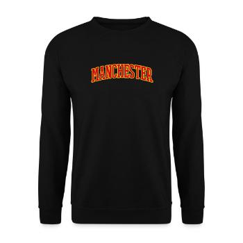 Manchester Varsity Lettering - Unisex Sweatshirt - black - Front - Alina (178cm) & Michal (187cm)
