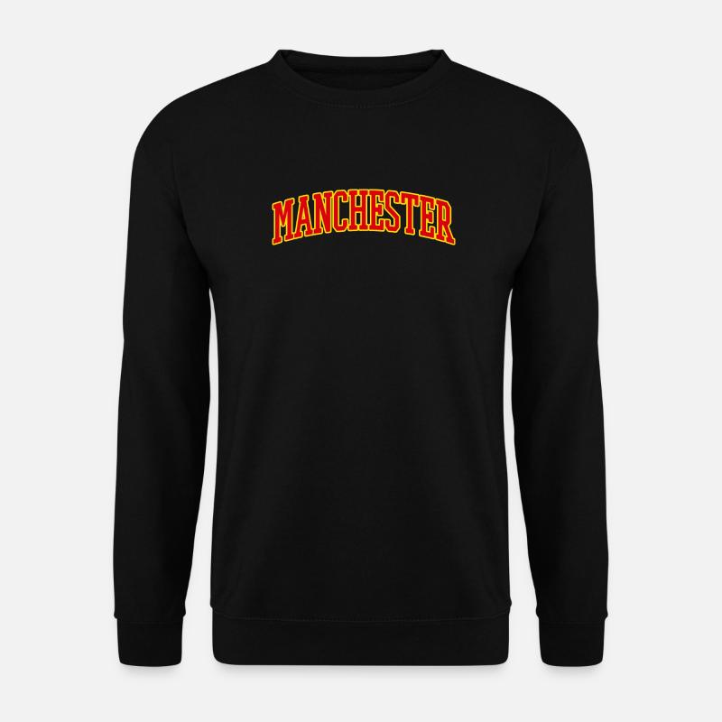 Manchester Varsity Schriftzug - Unisex Pullover - Schwarz