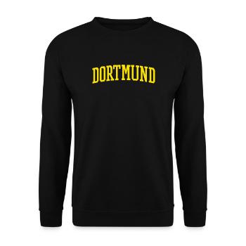 Dortmund Gelb Schriftzug Design - Unisex Pullover - Schwarz - Vorne - Alina (178cm) & Michal (187cm)