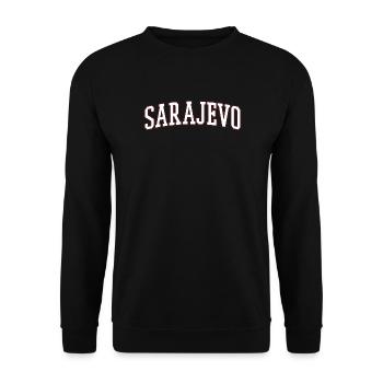 Sarajevo Bold Lettering - Unisex Sweatshirt - black - Front - Alina (178cm) & Michal (187cm)