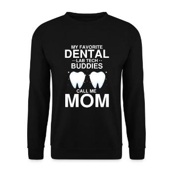 Dental technician for orthodontics and dental laboratory - Unisex Sweatshirt - black - Front - Alina (178cm) & Michal (187cm)
