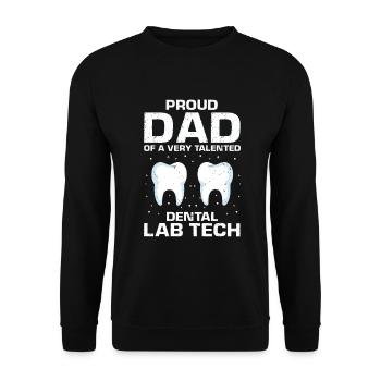 Dental technician for orthodontics and dental laboratory - Unisex Sweatshirt - black - Front - Alina (178cm) & Michal (187cm)