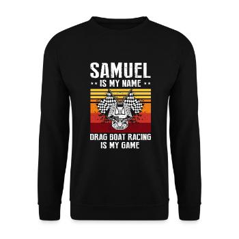 Conception de bateaux de course pour les courses de dragsters - Sweat-shirt Unisexe - noir - Devant - Alina (178cm) & Michal (187cm)