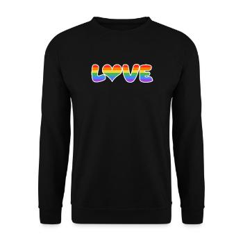 Rainbow Love Lettering - Unisex Sweatshirt - black - Front - Alina (178cm) & Michal (187cm)