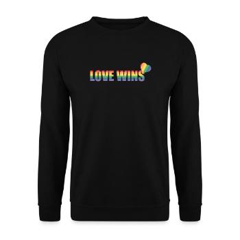 Coeur arc-en-ciel coloré avec message d’amour - Sweat-shirt Unisexe - noir - Devant - Alina (178cm) & Michal (187cm)