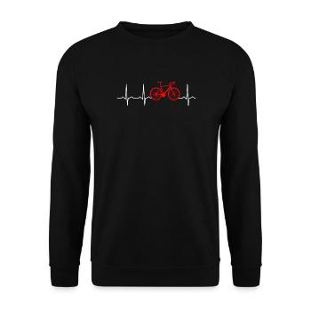 Herzschlag Fahrrad Rennrad Radsport - Unisex Pullover - Schwarz - Vorne - Alina (178cm) & Michal (187cm)