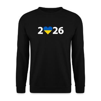 I love Ukraine 2026, Ukraine 2026 - Unisex Sweatshirt - black - Front - Alina (178cm) & Michal (187cm)