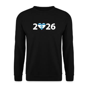 I love Israel 2026, vacation in Israel 2026 - Unisex Sweatshirt - black - Front - Alina (178cm) & Michal (187cm)