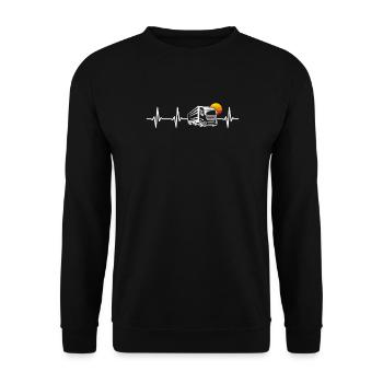 Truck Driver Heartbeat Truck Driver Truck Driver - Unisex Sweatshirt - black - Front - Alina (178cm) & Michal (187cm)