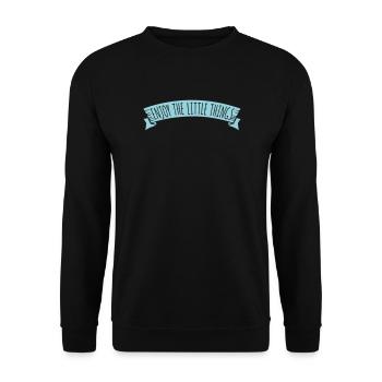 Enjoy The Little Things Gratitude Mindfulness - Unisex Sweatshirt - black - Front - Alina (178cm) & Michal (187cm)