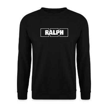 Ralph als Geburtsname - Unisex Pullover - Schwarz - Vorne - Alina (178cm) & Michal (187cm)