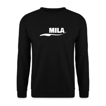 Mila als Geschenk - Unisex Pullover - Schwarz - Vorne - Alina (178cm) & Michal (187cm)