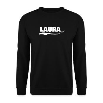 laura als Geschenk - Unisex Pullover - Schwarz - Vorne - Alina (178cm) & Michal (187cm)