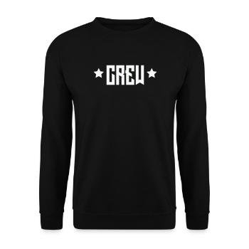 Crew Emblem mit Sternen - Unisex Pullover - Schwarz - Vorne - Alina (178cm) & Michal (187cm)
