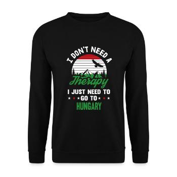 Ungarn Therapie Ungarisch Budapest Flagge Geschenk - Unisex Pullover - Schwarz - Vorne - Alina (178cm) & Michal (187cm)