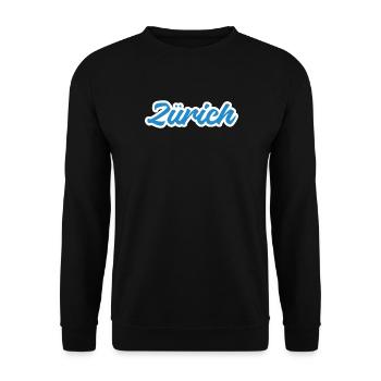 Zurich lettering - Unisex Sweatshirt - black - Front - Alina (178cm) & Michal (187cm)