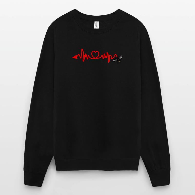 Cardio-Herzfrequenz, Biene mit Stachel oder Pfeil Unisex Pullover