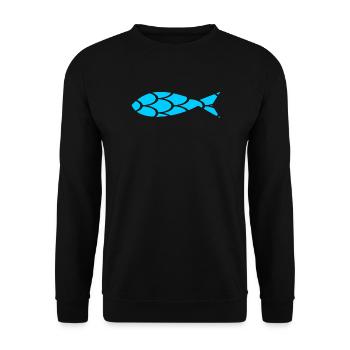 SARDINE. FISCH. APRILSCHERZ. OSTERN. MEER - Unisex Pullover - Schwarz - Vorne - Alina (178cm) & Michal (187cm)