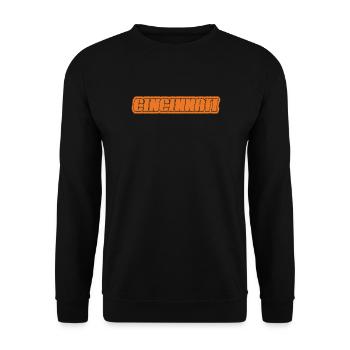 Cincinnati Lettering Retro Look Orange - Unisex Sweatshirt - black - Front - Alina (178cm) & Michal (187cm)