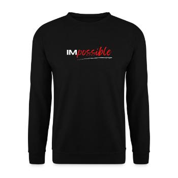 Geschenk "IM possible", sportliche Motivation - Unisex Pullover - Schwarz - Vorne - Alina (178cm) & Michal (187cm)