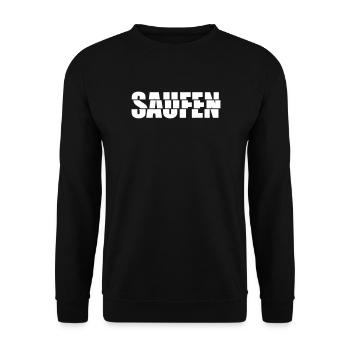 Saufen Design - Unisex Pullover - Schwarz - Vorne - Alina (178cm) & Michal (187cm)