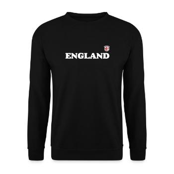 Typografie des englischen Wappens - Unisex Pullover - Schwarz - Vorne - Alina (178cm) & Michal (187cm)