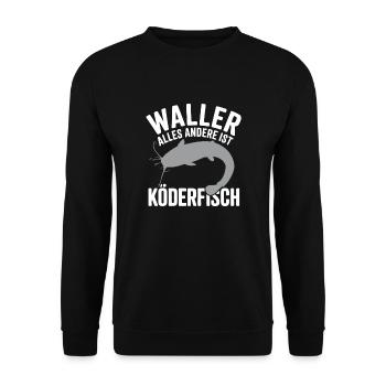 Wels Waller fischen Sportfischen Welsangeln - Unisex Pullover - Schwarz - Vorne - Alina (178cm) & Michal (187cm)