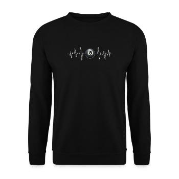 Billard Herzschlag Linie Queue Sport Lustig Pool - Unisex Pullover - Schwarz - Vorne - Alina (178cm) & Michal (187cm)