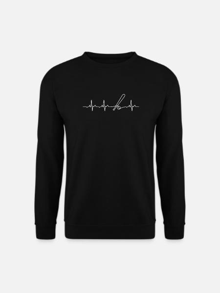 Minimalist Baseball Heartbeat Gift - Unisex Sweatshirt - black