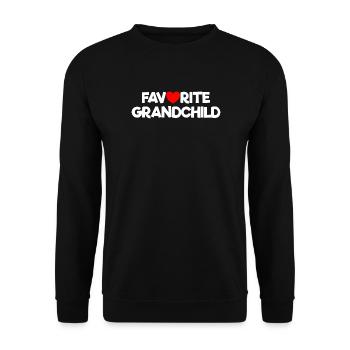 Petit-enfant préféré de Drôle de Cœur Rouge - Sweat-shirt Unisexe - noir - Devant - Alina (178cm) & Michal (187cm)